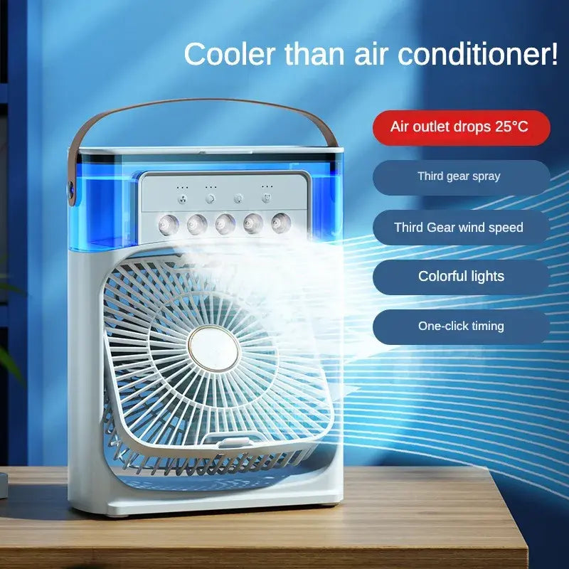 Aire acondicionado con ventilador y humidificador portátil