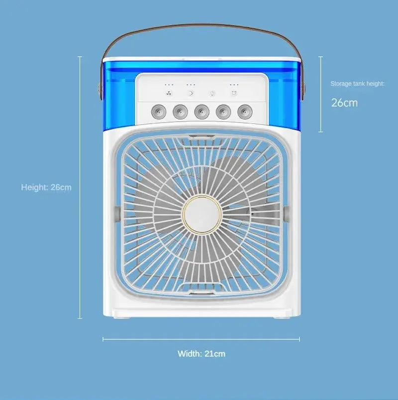 Aire acondicionado con ventilador y humidificador portátil